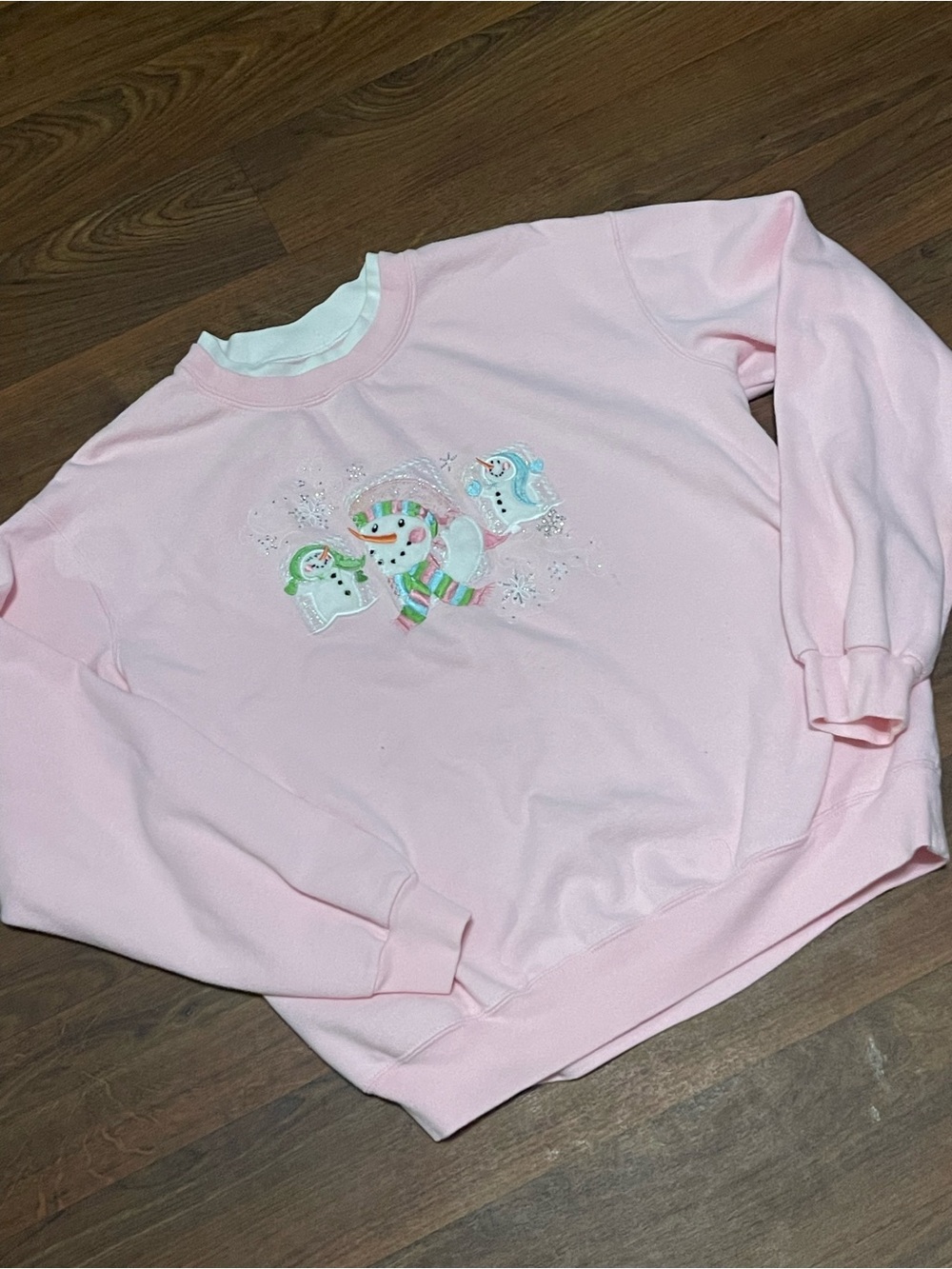 Vintage Decorated Original Snowman Sweatshirt Size Medium
